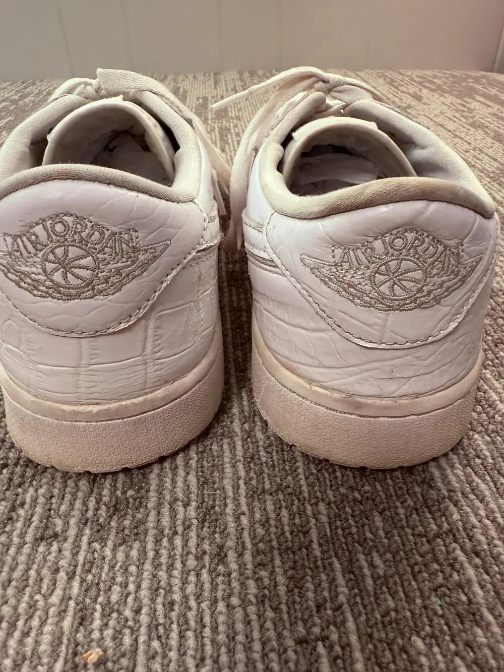 Nike Air Jordan 1 Low Golf Shoes Mens Size 12 White Croc Embossed DD9315-110